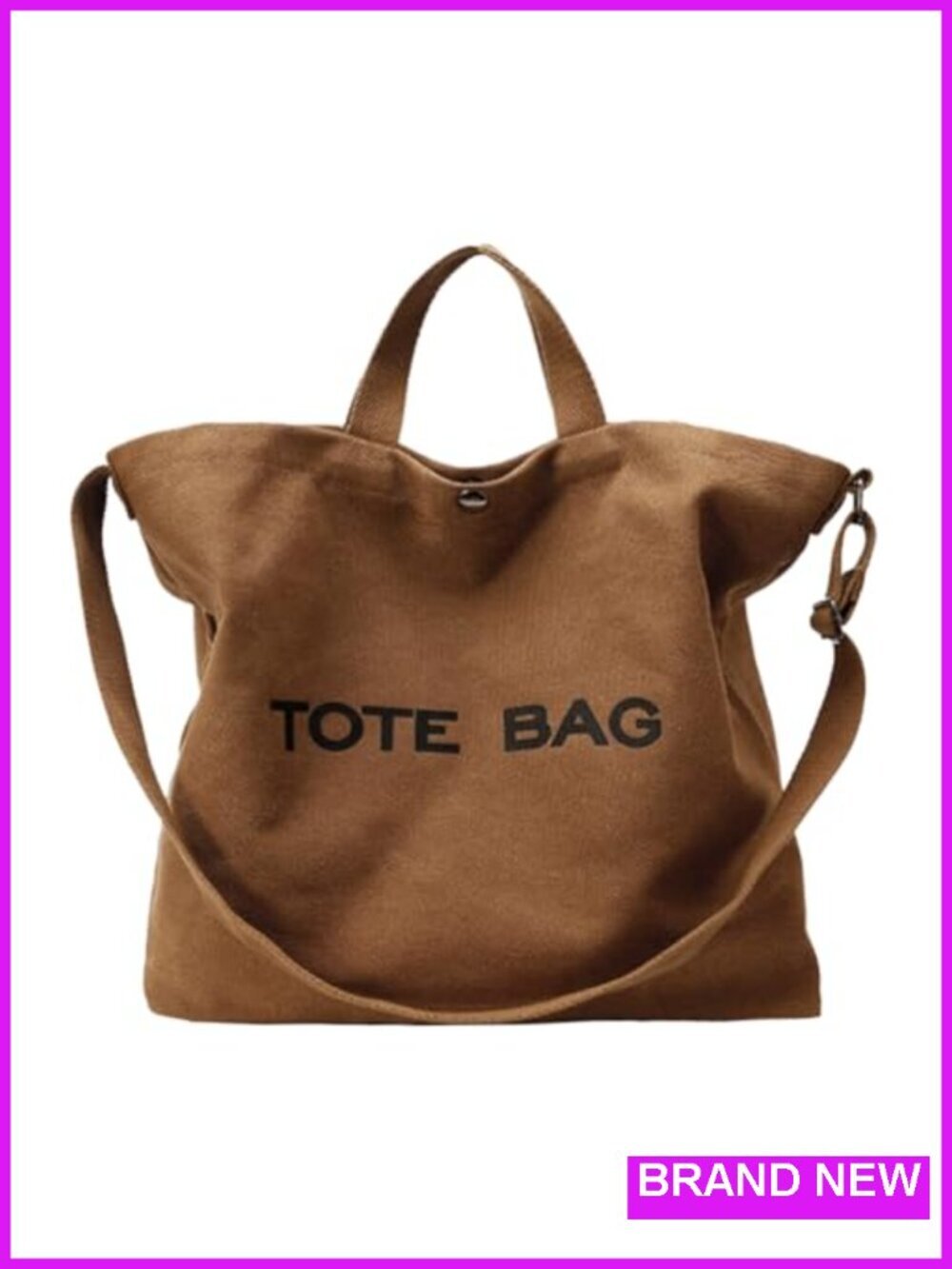 Large Canvas Tote Bag, Shoulder Crossbody, Travel Handbag with Pockets